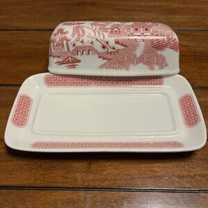 Churchill Willow Rosa Pink Butter Dish